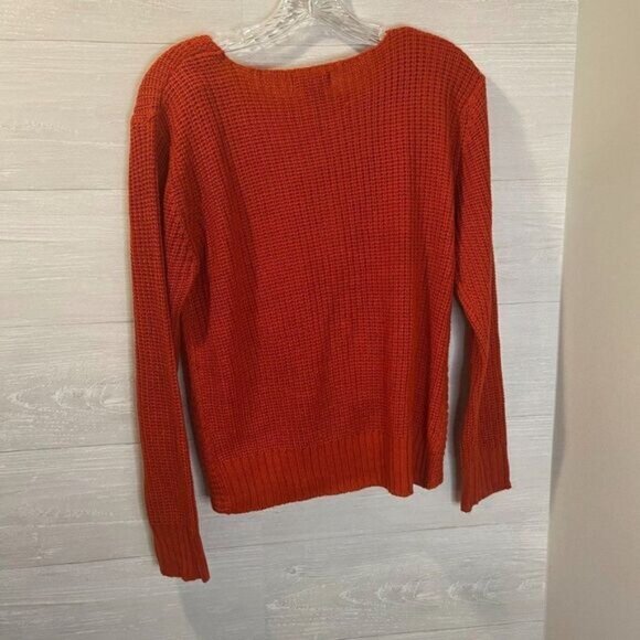 POOF Women's V-Neck Criss Cross Twisted Pullover Knitted Knot Front sweater‎ - Picture 6 of 8